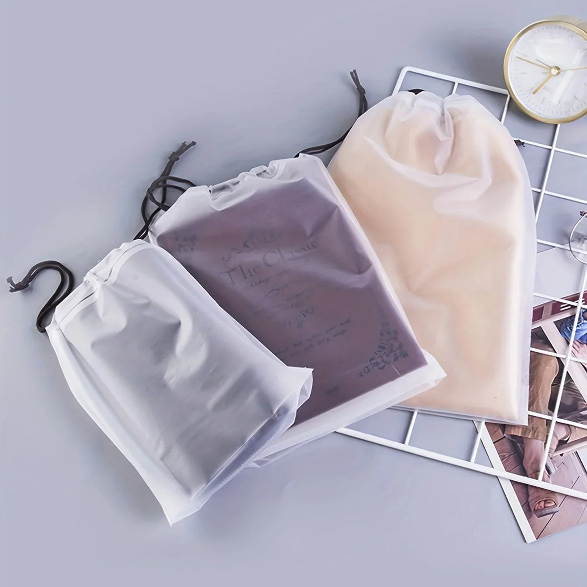 Travel Shoe Bags Set of 5 – Lightweight Drawstring Pouches