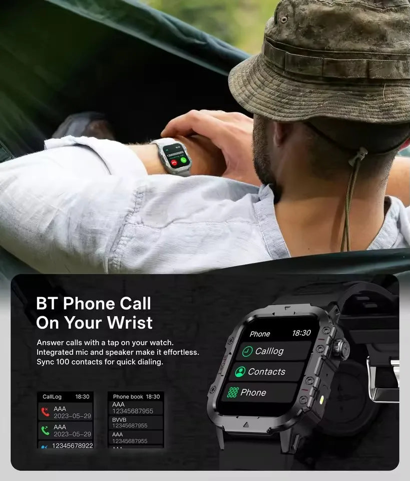 Ola Esporte 2.01" Smartwatch – Bluetooth Calls, Health & LED Flashlight