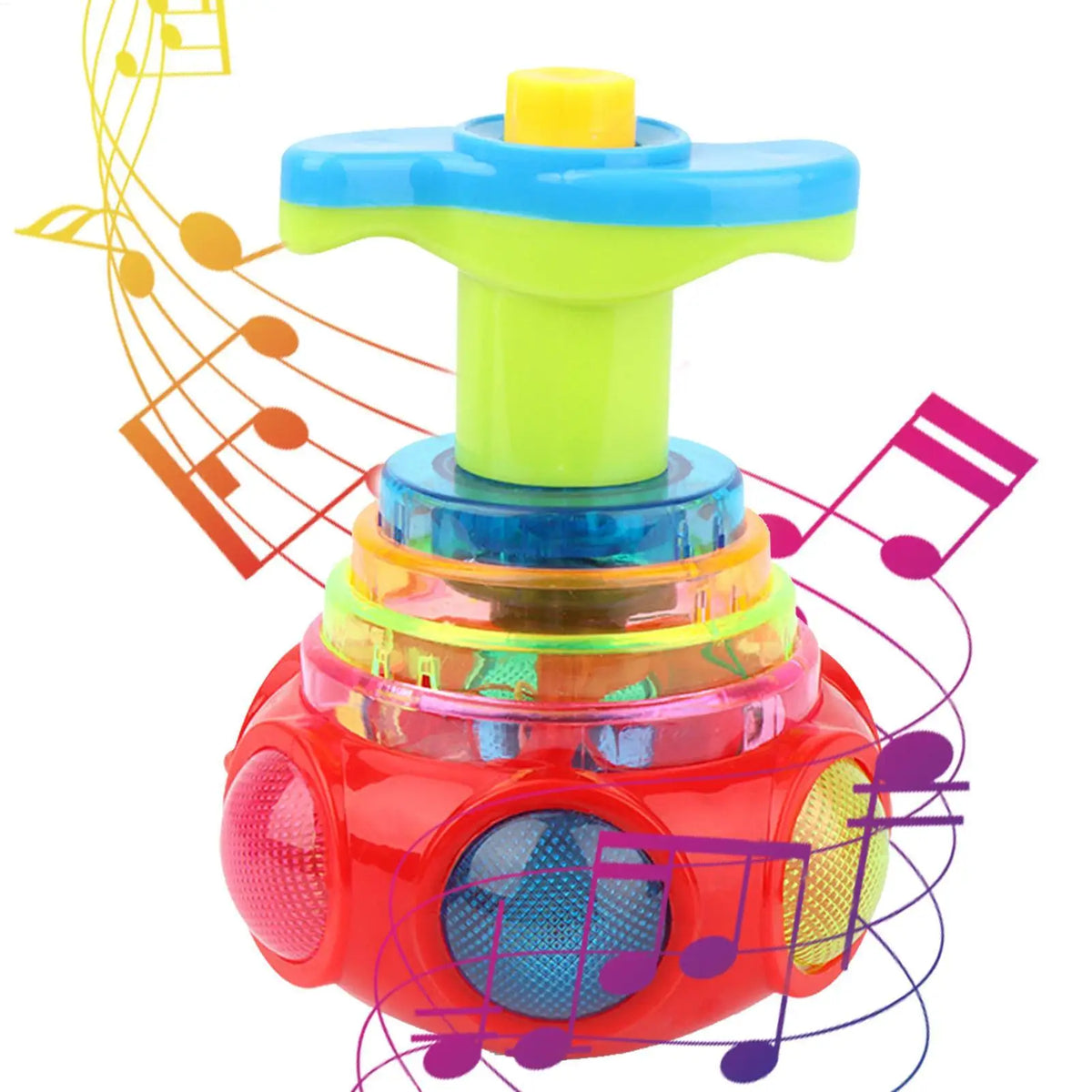 LED Flashing Spinning Top Toy with Music for Kids & Toddlers