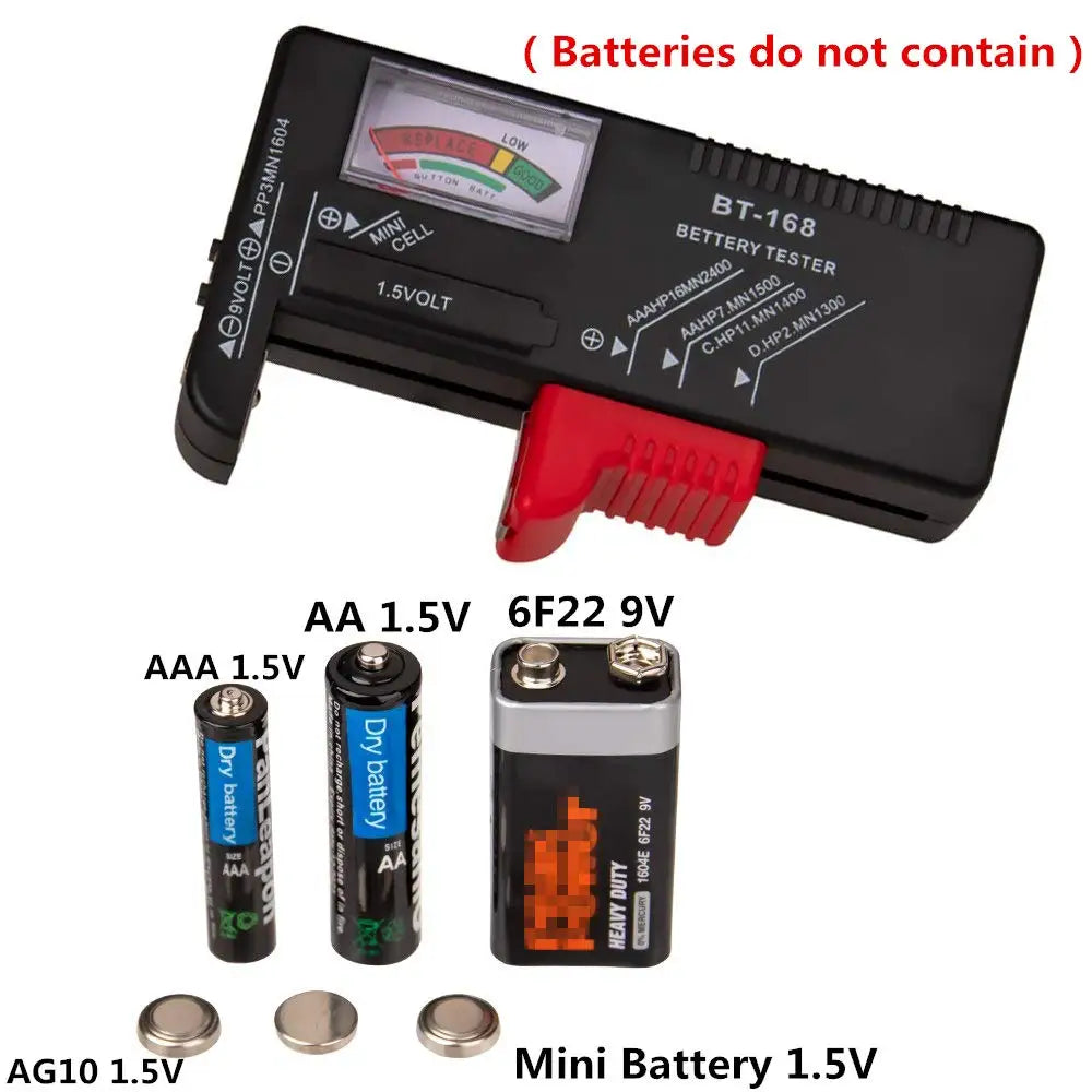 BT-168 Universal Battery Tester – AA AAA C D 9V Button Cell