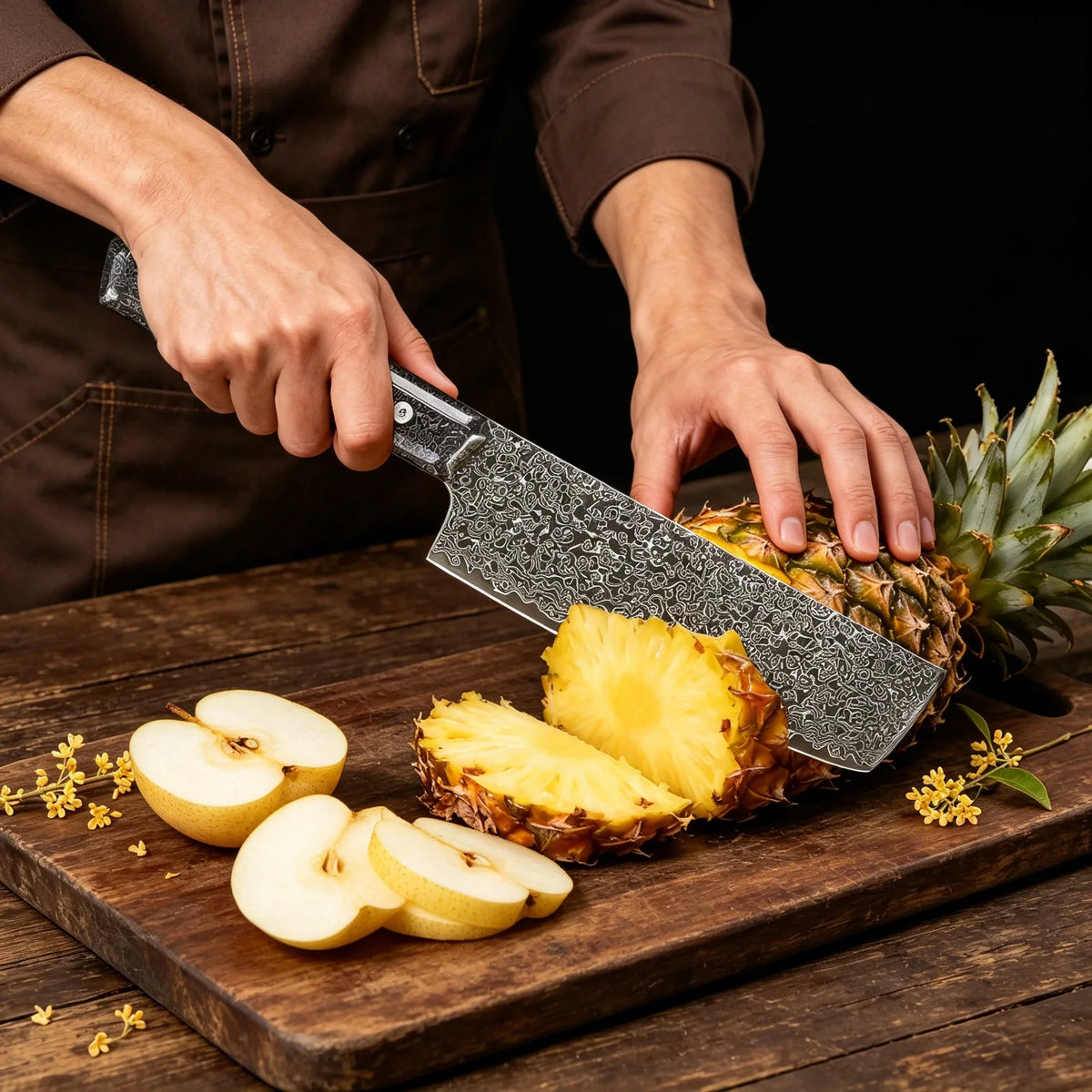 Damascus Steel Meat Cleaver – Sharp Kitchen Chef Knife