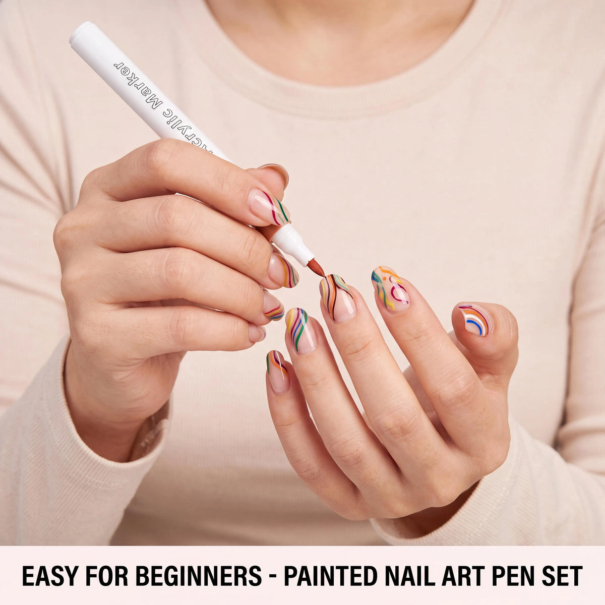 Nymixa 3D Nail Art Pens – 12 Colors Waterproof DIY Manicure Set
