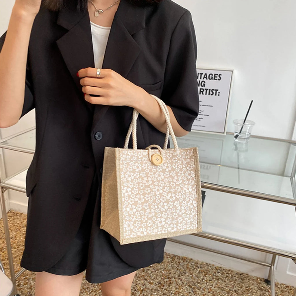 Large Burlap Jute Tote Bag | Eco Reusable Bridesmaid Gift