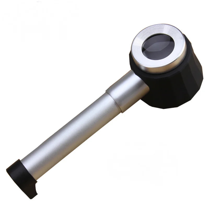 20X LED Magnifying Glass with Light & Scale – Metal Spoon Loupe