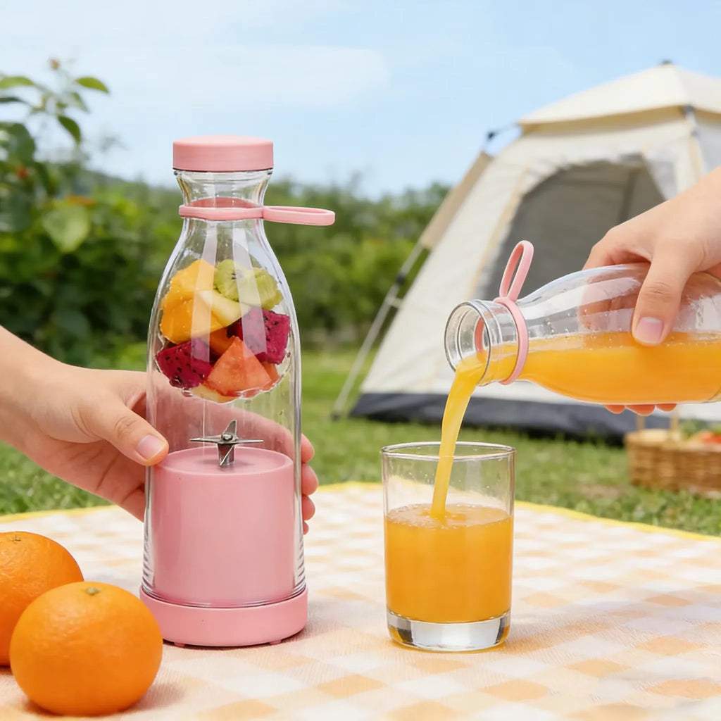 Electric Juicer Mini Wine Bottle Blender Fruit Mixers 6 Blades