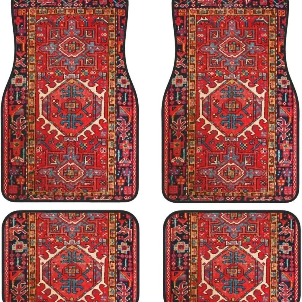 4-Piece Bohemian Car Floor Mats | Non-Slip Persian Carpet