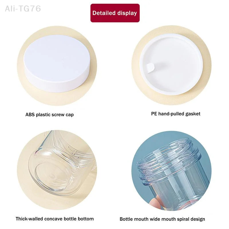 Clear Wide-Mouth Cosmetic Jar with Lid & Spoon | 100–300ml