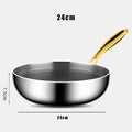 316 Stainless Steel Frying Pan Wok Non-stick Cooking Honeycomb Steak