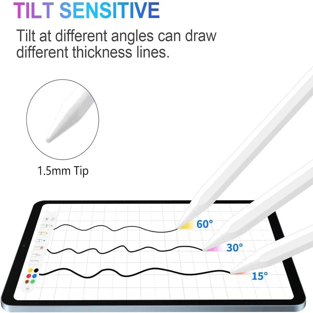iPad Stylus Pen – Palm Rejection & Tilt, 2018–2025 Compatible