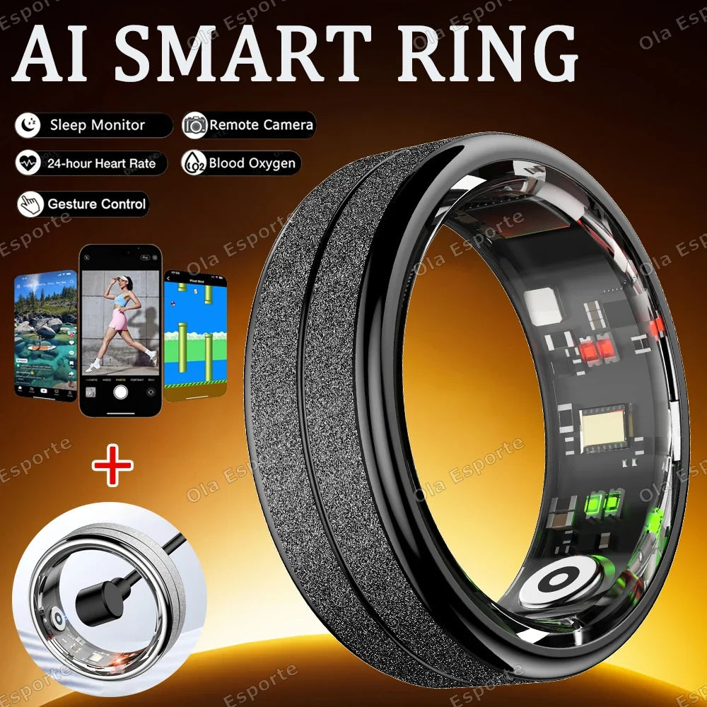 2026 Gesture Control Smart Ring Women Heart Rate Sleep Monitor AI