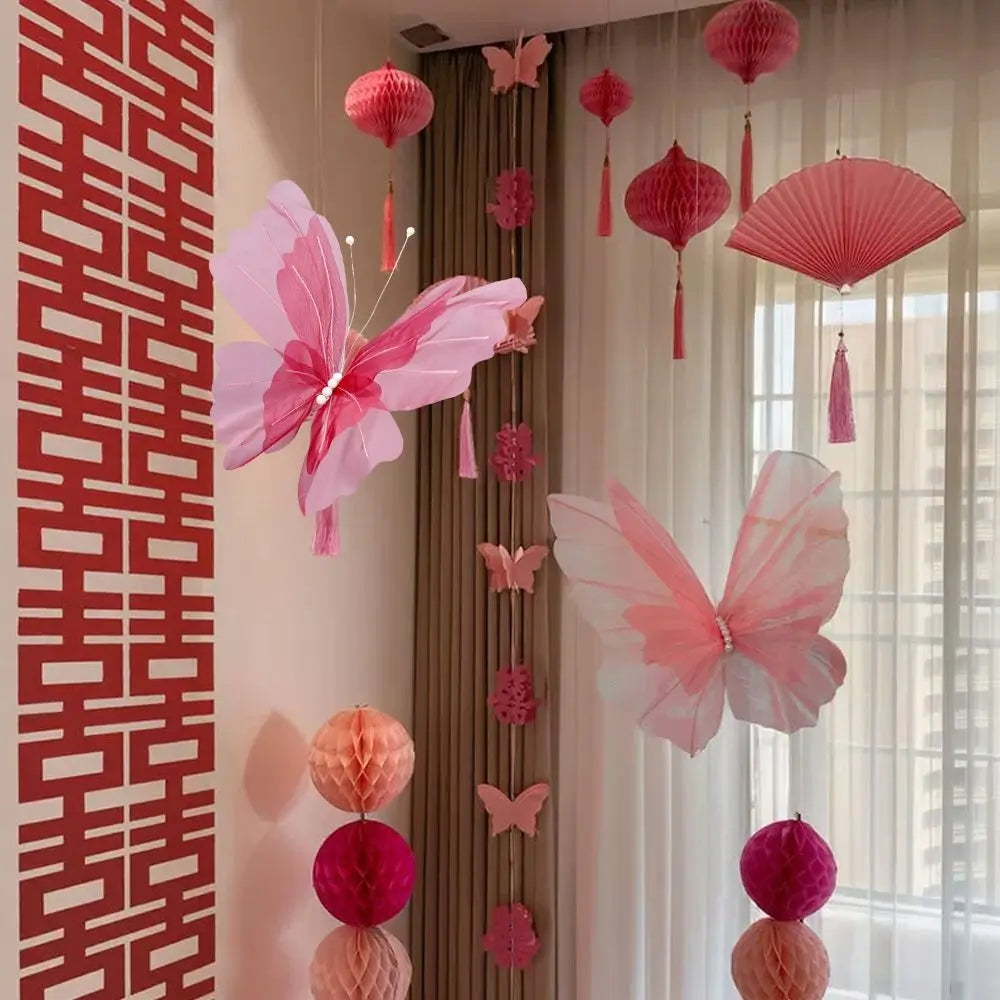 Big Simulation Butterfly Hollow Design Gauze Material 3D Large Effect
