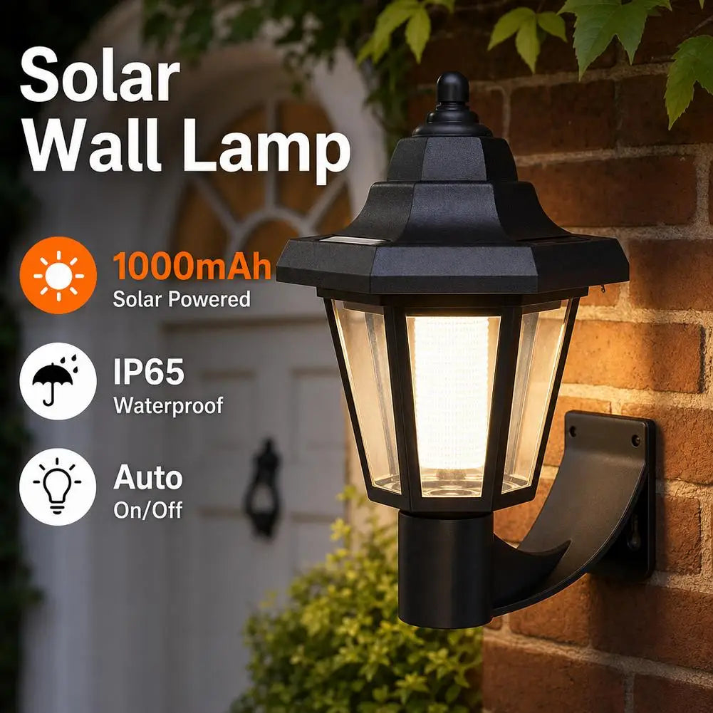 Solar Outdoor Wall Light – Vintage IP66 Weatherproof Garden Lamp