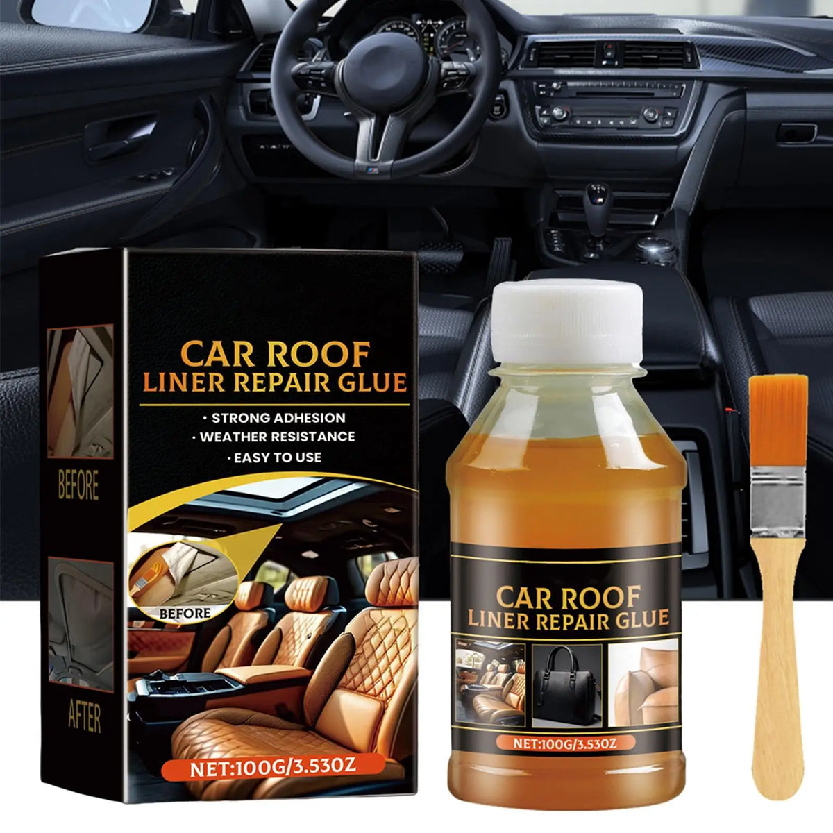 Car Headliner Repair Glue – Fabric, Leather & Roof Liner Fix