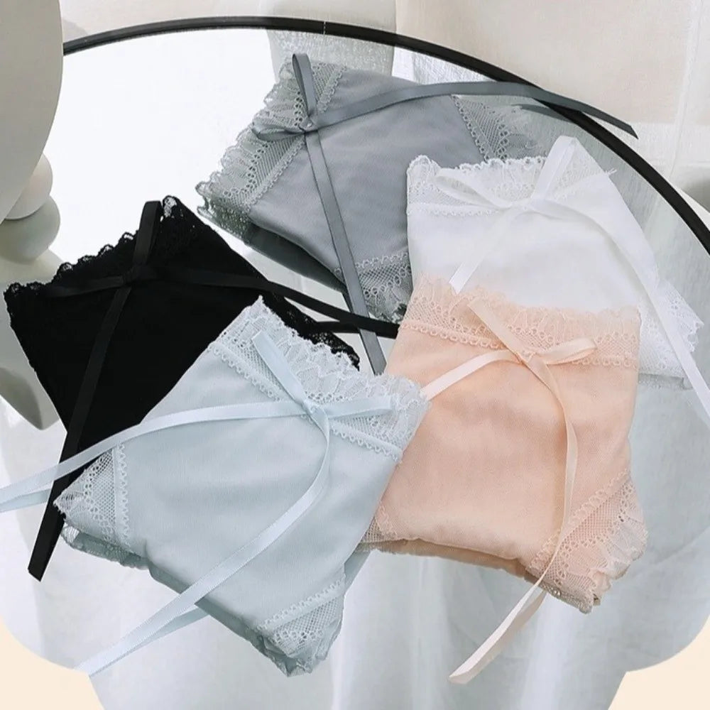 Women's Low-Rise Lace Seamless Briefs – Ice Silk Mesh Panties