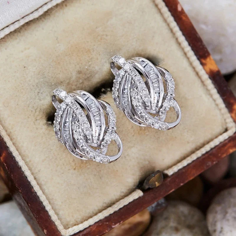 Huitan Cubic Zirconia Stud Earrings – Wedding CZ Jewelry