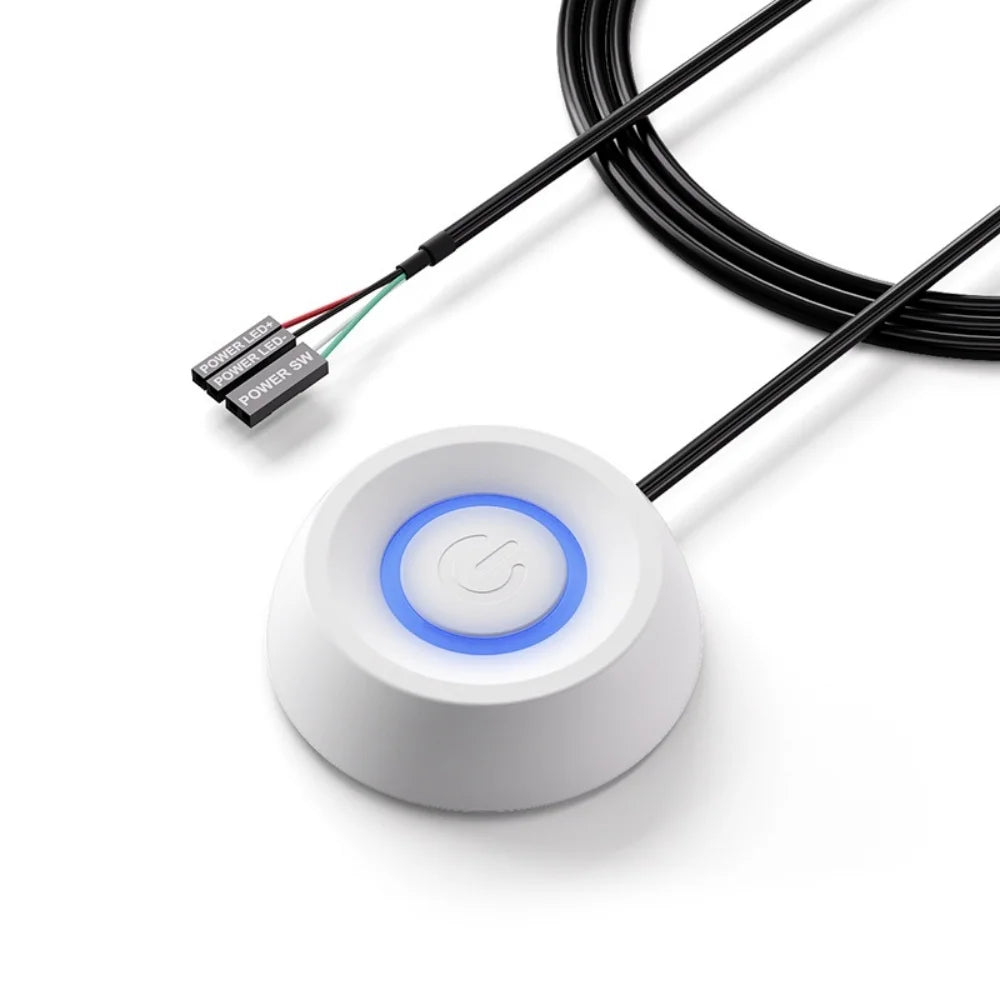 PC External Power Button Blue LED Switch – 2m Cable