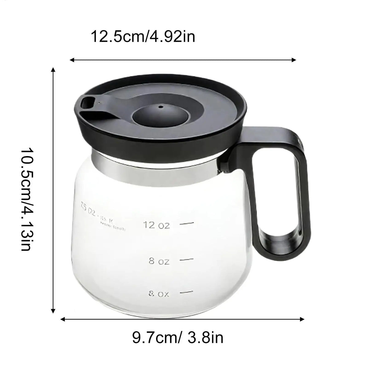 Clear Coffee Mug Glass Tea Cup Pot Drinking Cups Lid Cold Beverage