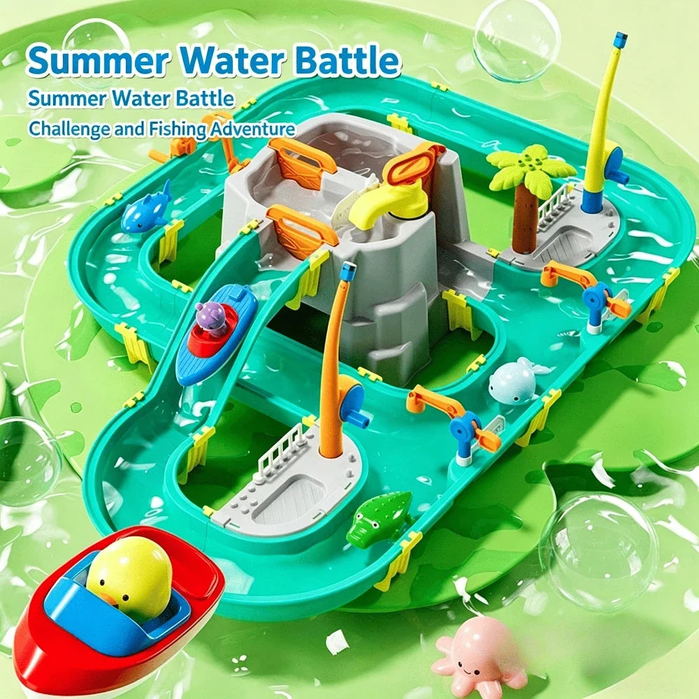 Double-Tier Kids Water Table Playset with Pump | Outdoor Fun