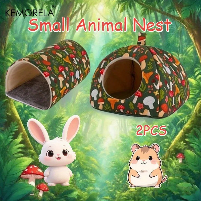 2-Piece Guinea Pig Hideout & Tunnel – Washable Small Pet Bed Set