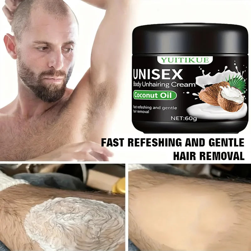 YUITIKUE Body Hair Removal Cream 60g – Coconut Oil & Aloe