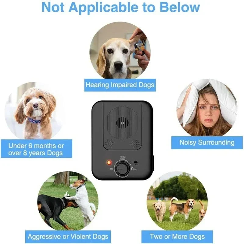 Ultrasonic Dog Bark Deterrent | 3-Level Outdoor Trainer
