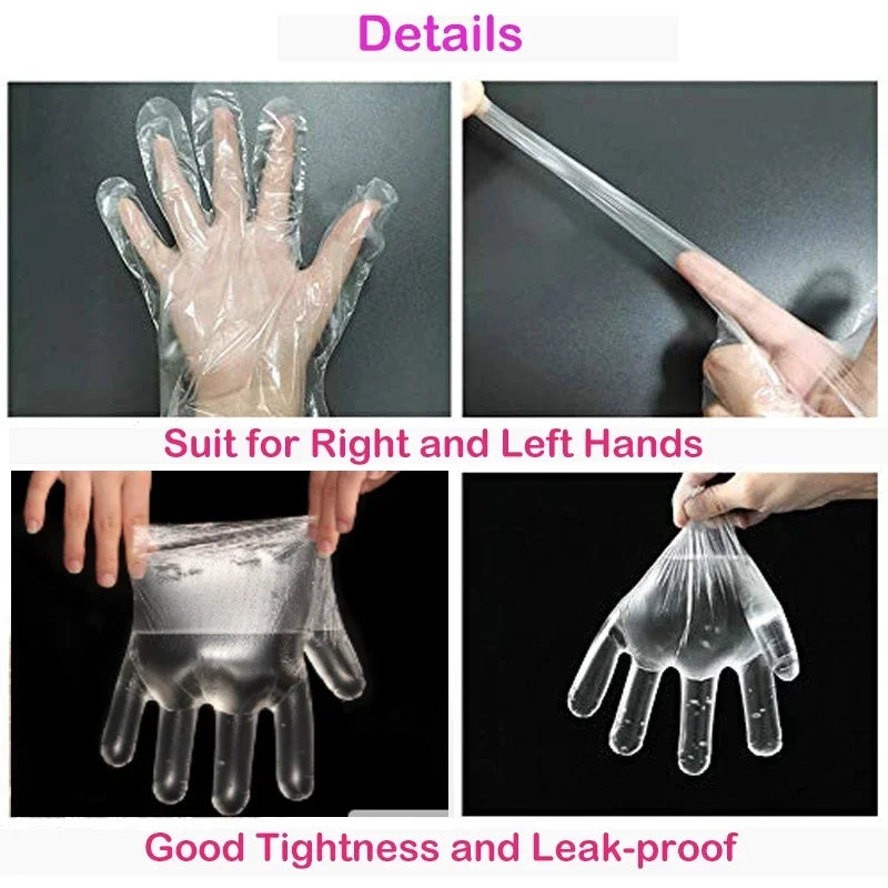 Clear Disposable Gloves – Latex-Free Food Safe PE Gloves