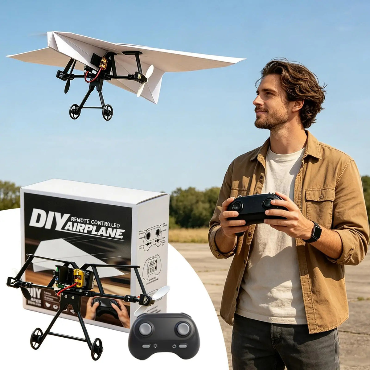 RC Paper Airplane DIY Aircraft Toys Electric Remote Control Plane