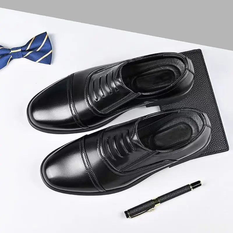 Men's Lace-Up Business Dress Shoes | Round Toe, Sizes 3–12.5