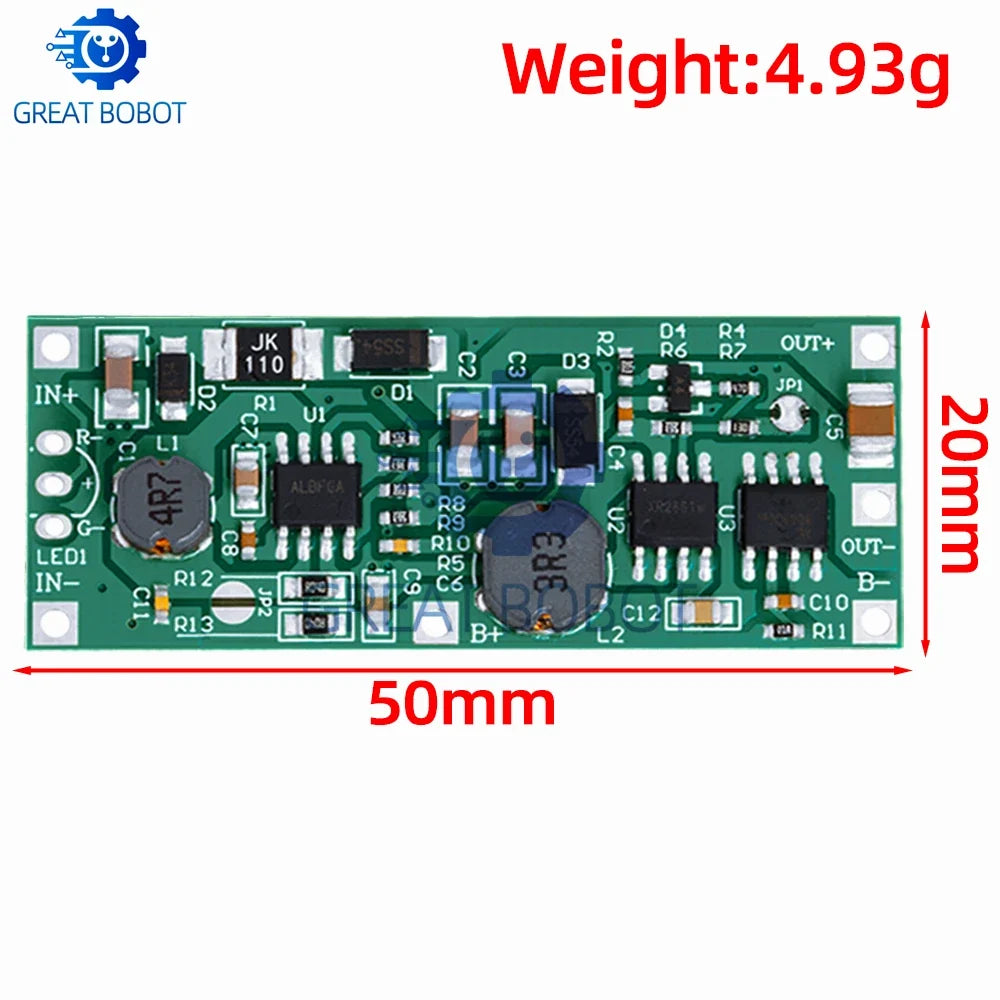 DC 5V–12V Step-Up Booster Module for 18650 Lithium Battery UPS