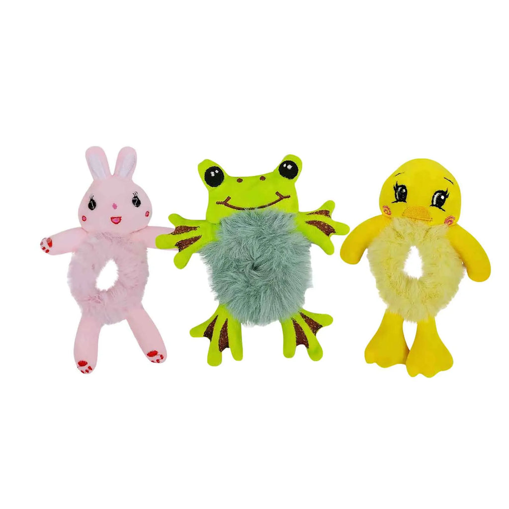 Cute 3D Cartoon Plush Hair Tie – Girls & Women Ponytail Holder