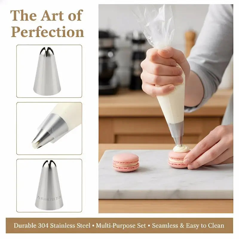 12-Pc Stainless Steel Cake Decorating Piping Tips Set