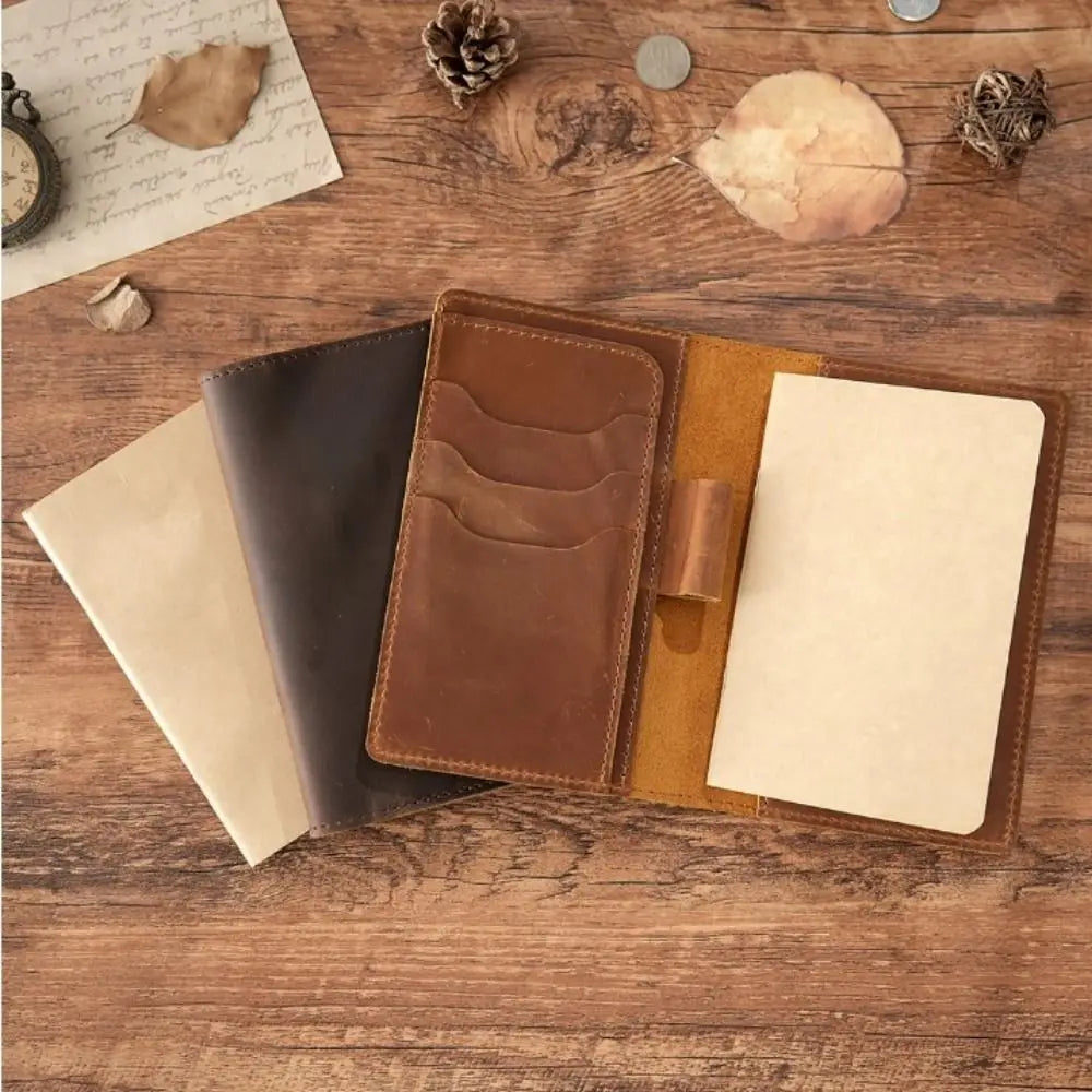 Crazy Horse Leather Journal Cover – Pen Slot & Card Holder