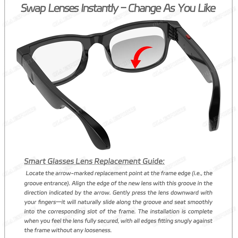 2026 Smart Glasses Audio Sunglasses BT Music Playback Voice Assistant