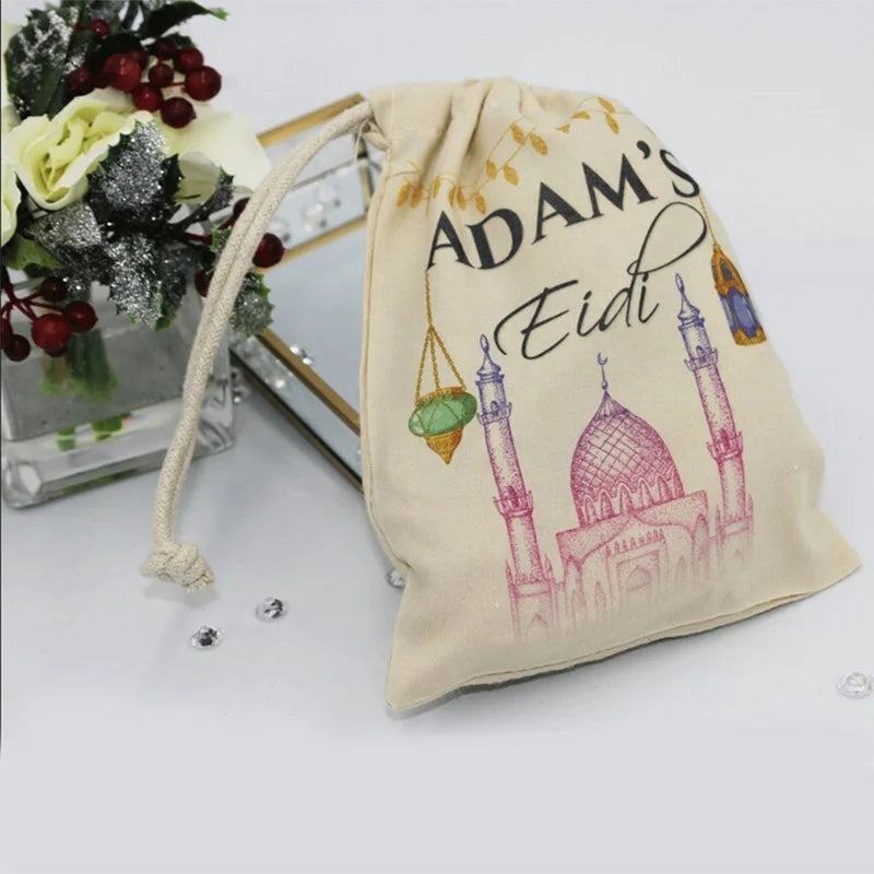 5-Pack Personalised Eid Mubarak Gift Bags | Custom Name Eidi