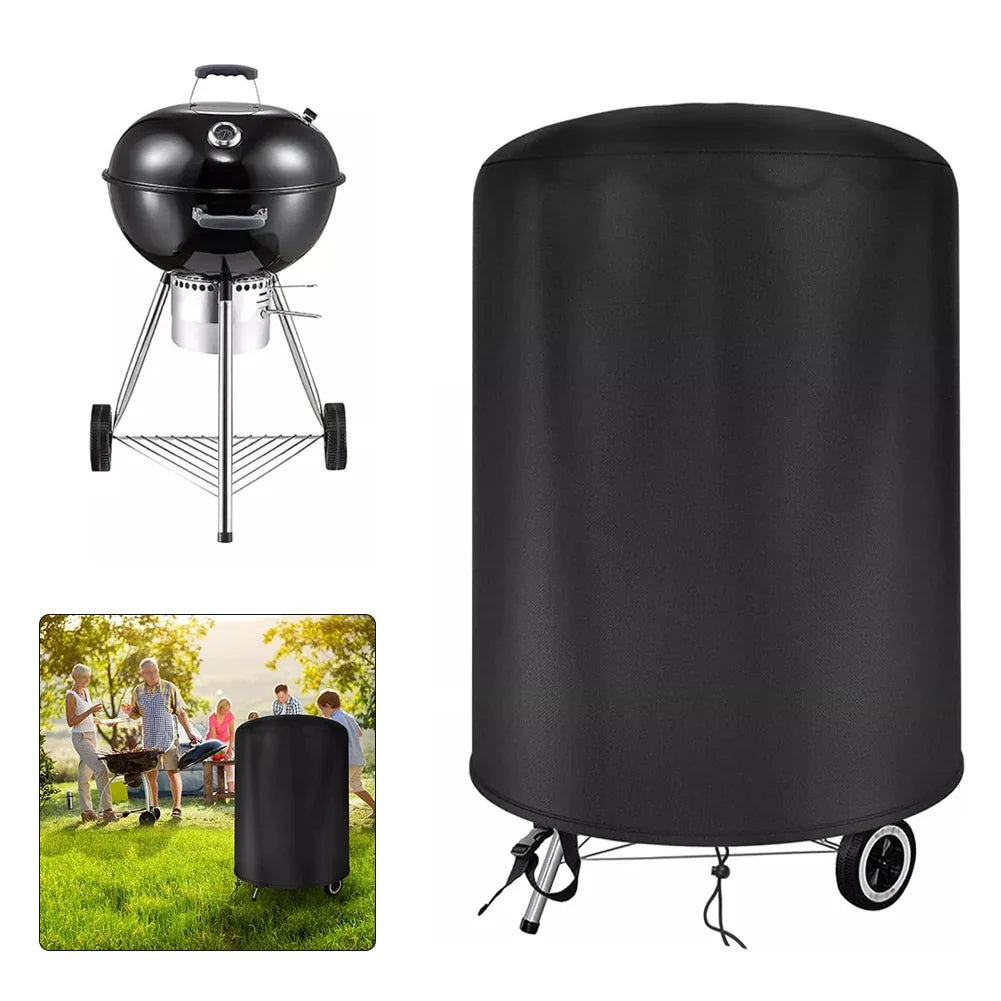 Round Grill Cover Outdoor Dustproof Kettle BBQ Raweao Weber