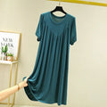 Women's Modal Nightgown – Loose Short-Sleeve Summer Night Dress