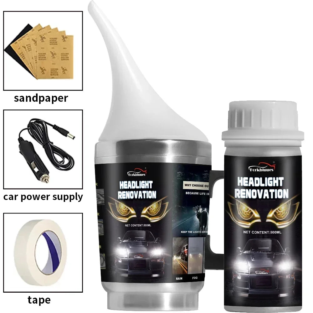 Car Headlight Restoration Kit – Polish, Anti-Scratch & Hydrophobic