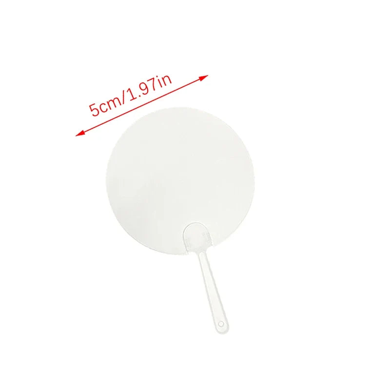 50Pcs Mini Transparent Blank Fans – DIY Art & Party Favors