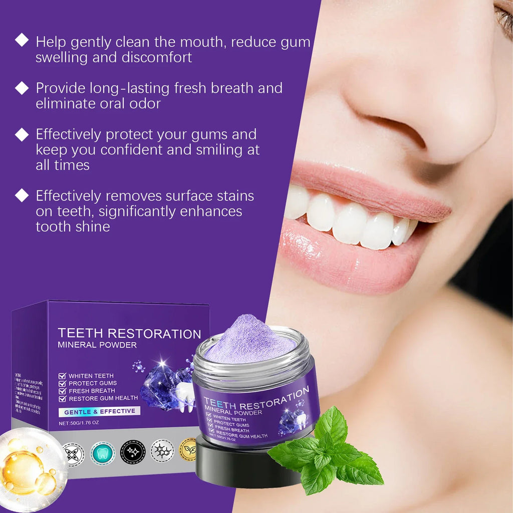 Purple Teeth Whitening Powder | Fresh Breath & Brighter Smile