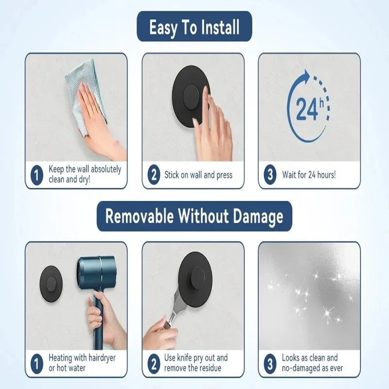 No-Drill Stainless Steel Adhesive Towel Hooks | Wall Hangers