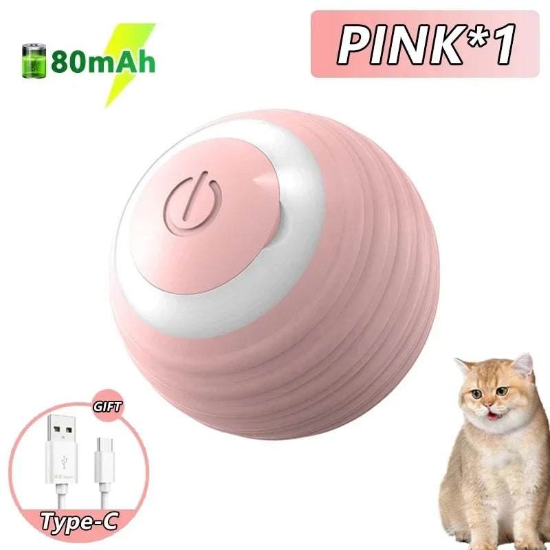Electric Interactive Cat Ball Toy – Auto 360° Rolling & Spinning