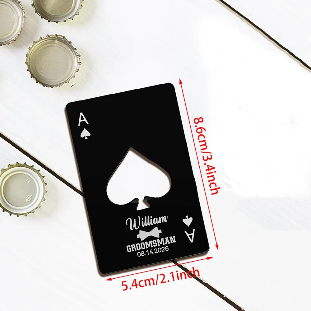 Custom Ace of Spades Metal Bottle Opener – Wedding Party Favor