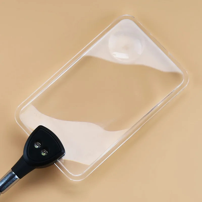 Rectangular LED Magnifying Glass with Desk Clip | Reading Aid