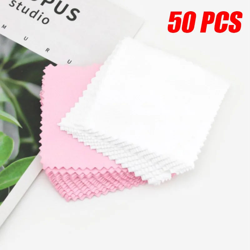 50 PCS Silver Polishing Cloth – Jewelry Cleaning Anti-Tarnish