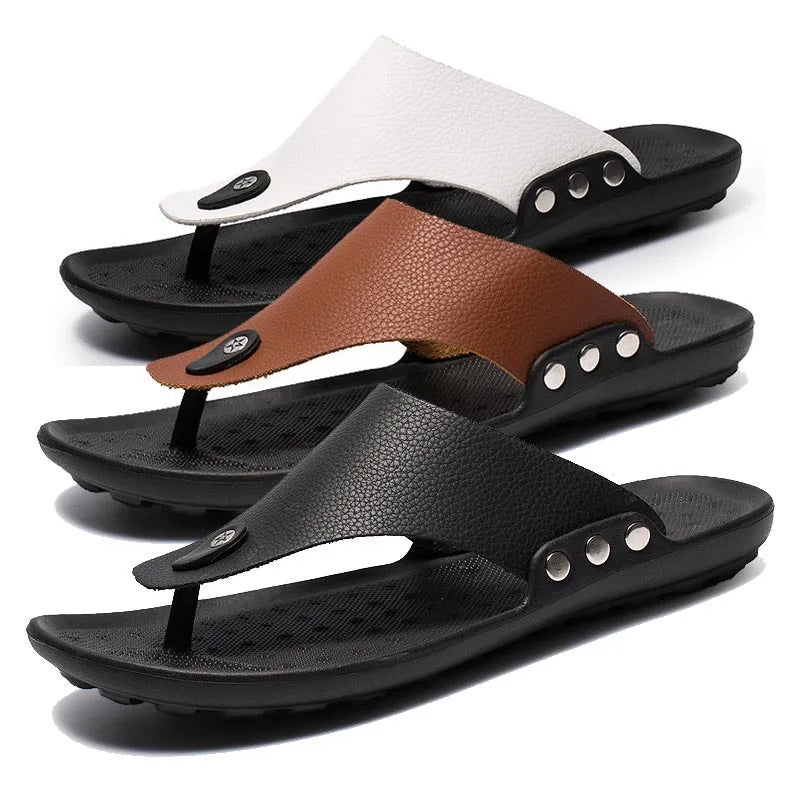 YBQJOO Men's Flip-Flops – Non-Slip Beach Sandals & Slippers