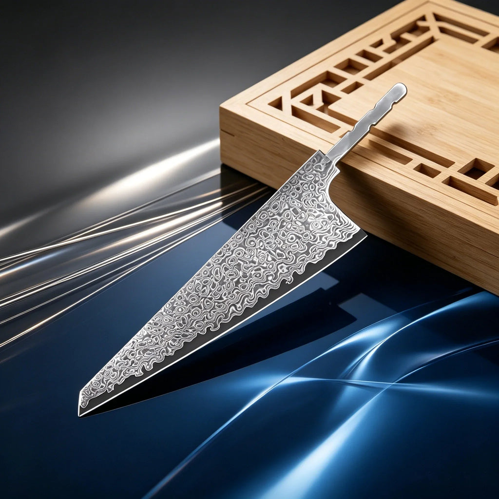 Damascus Steel Blade Blank – Forged Ultra-Sharp Knife Maker DIY