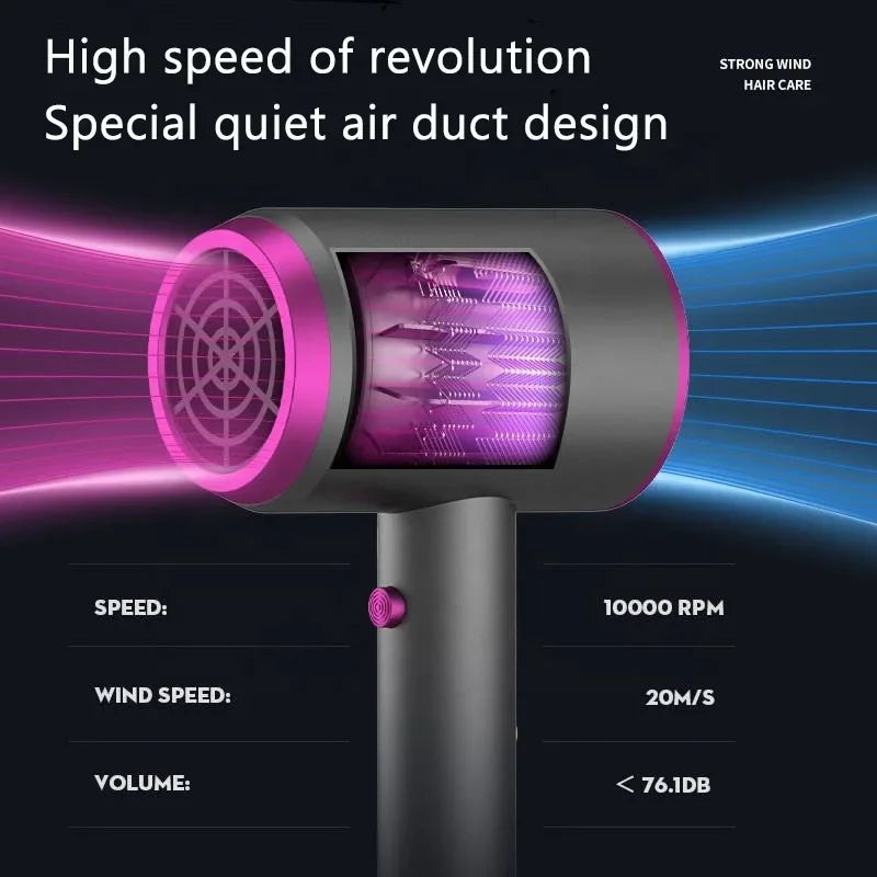 Professional 2000W Negative Ion Hair Dryer – Fast & Low Noise