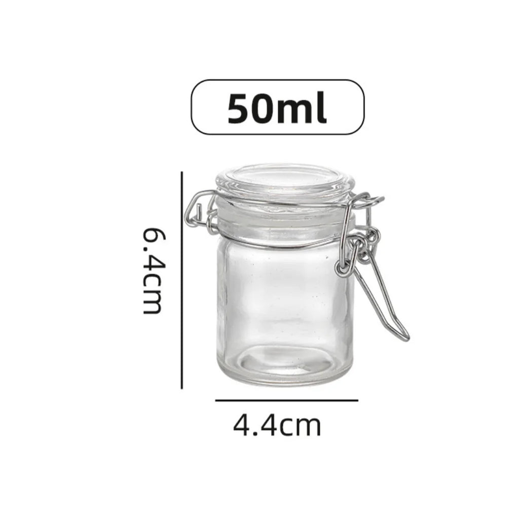 50 Glass Bottle Sealed Storage Jar Buckle Airtight Locking Lid Big