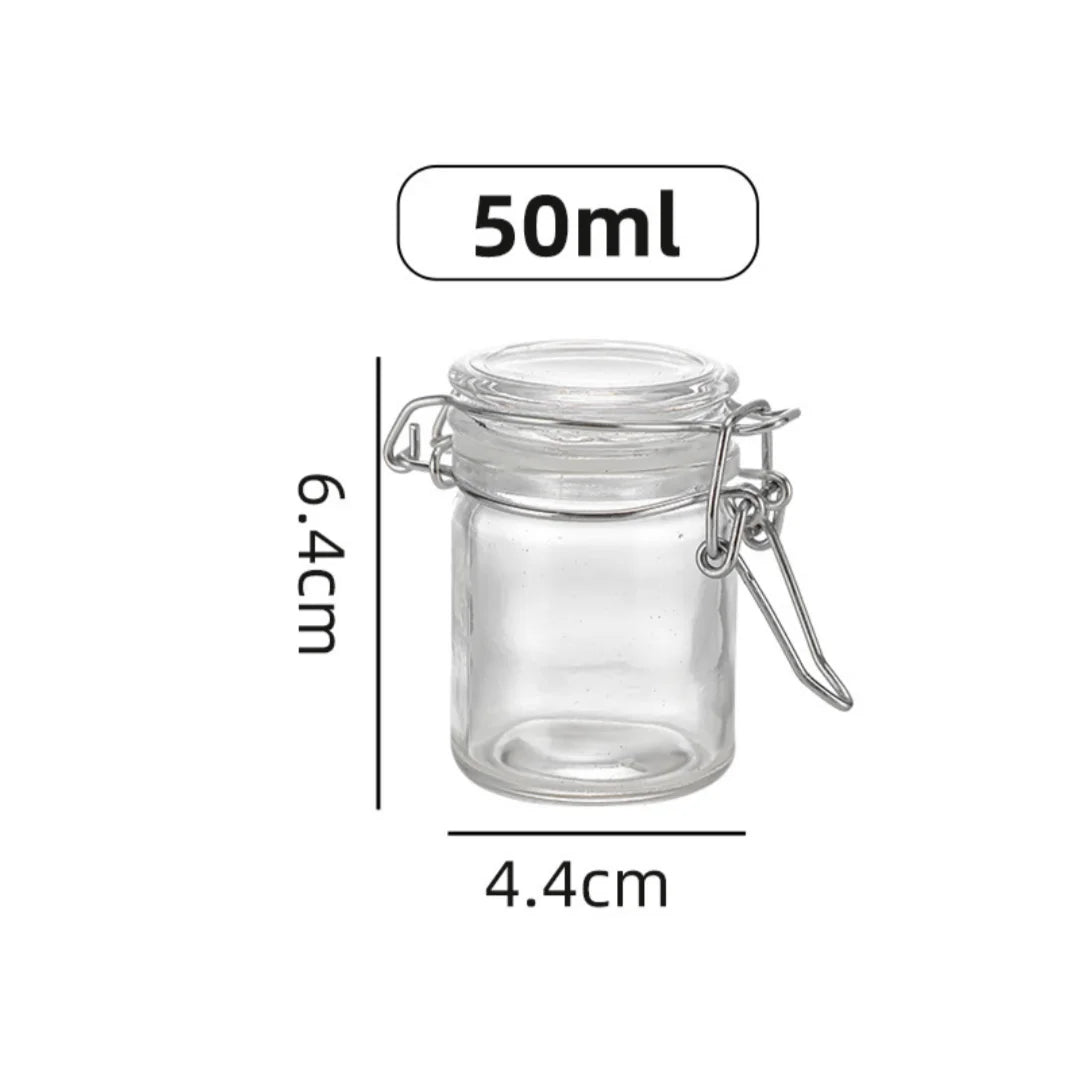 50 Glass Bottle Sealed Storage Jar Buckle Airtight Locking Lid Big
