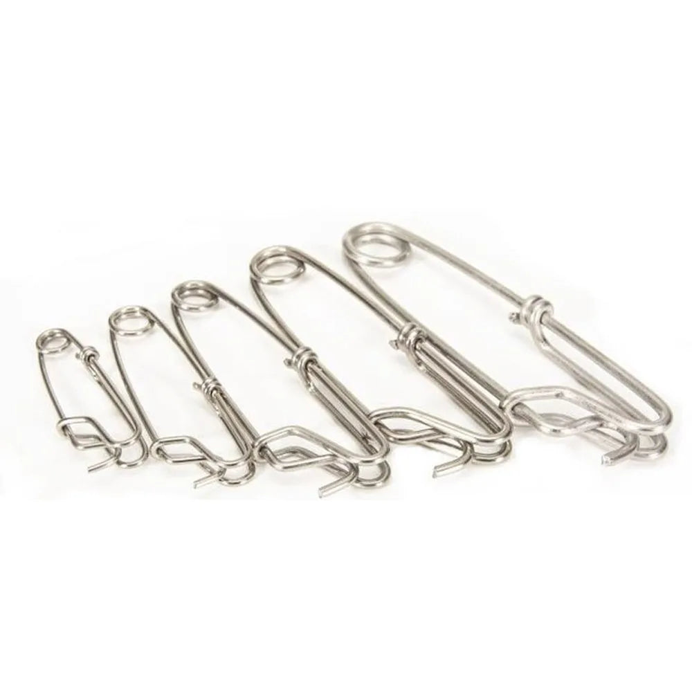 10 Pcs Stainless Steel Longline Fishing Clips & Snap Swivels